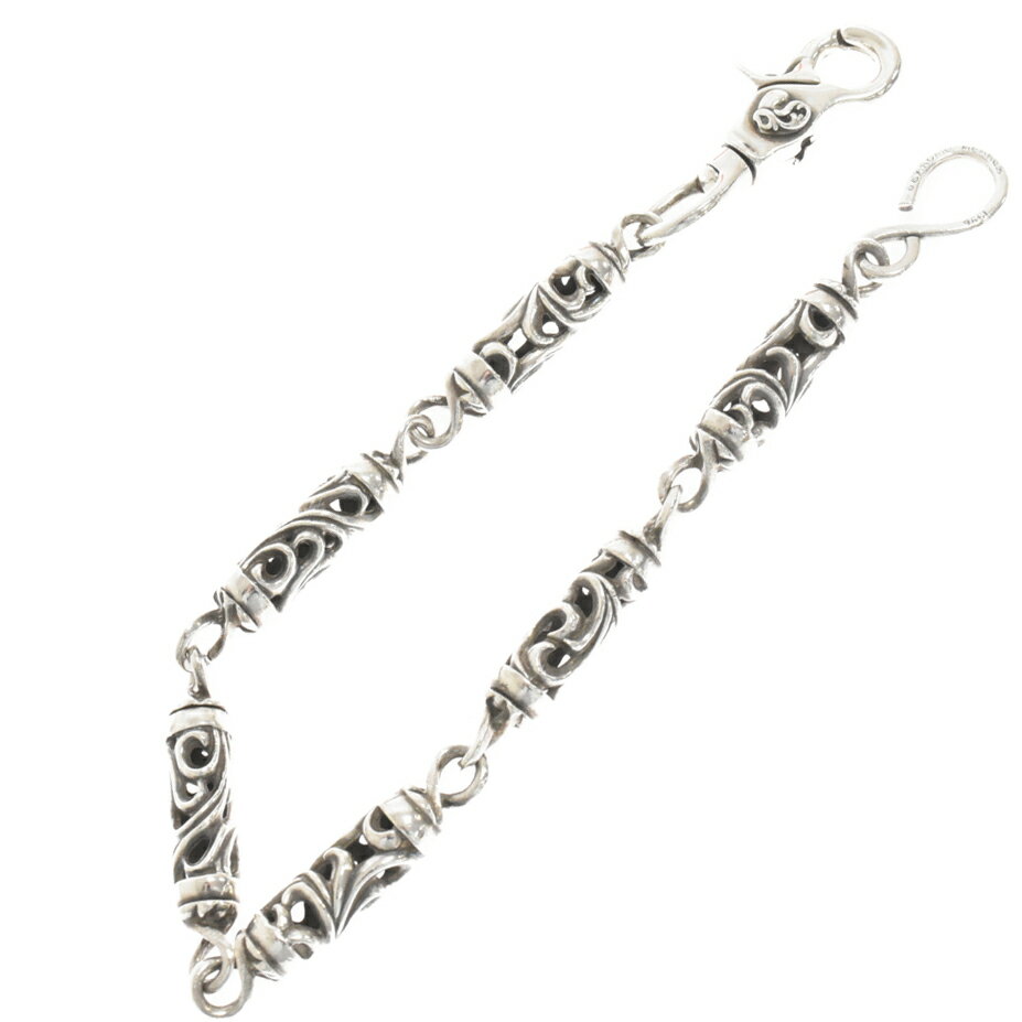 CHROME HEARTS(クロムハーツ) サイズ:6LINK ROLLER SHORT CHAIN HEART ローラー ウォレットチェーン ハートモチーフ 6LINK シルバー【中古】【程度B】【カラーシルバー】【取扱店舗OneStyle原宿店】