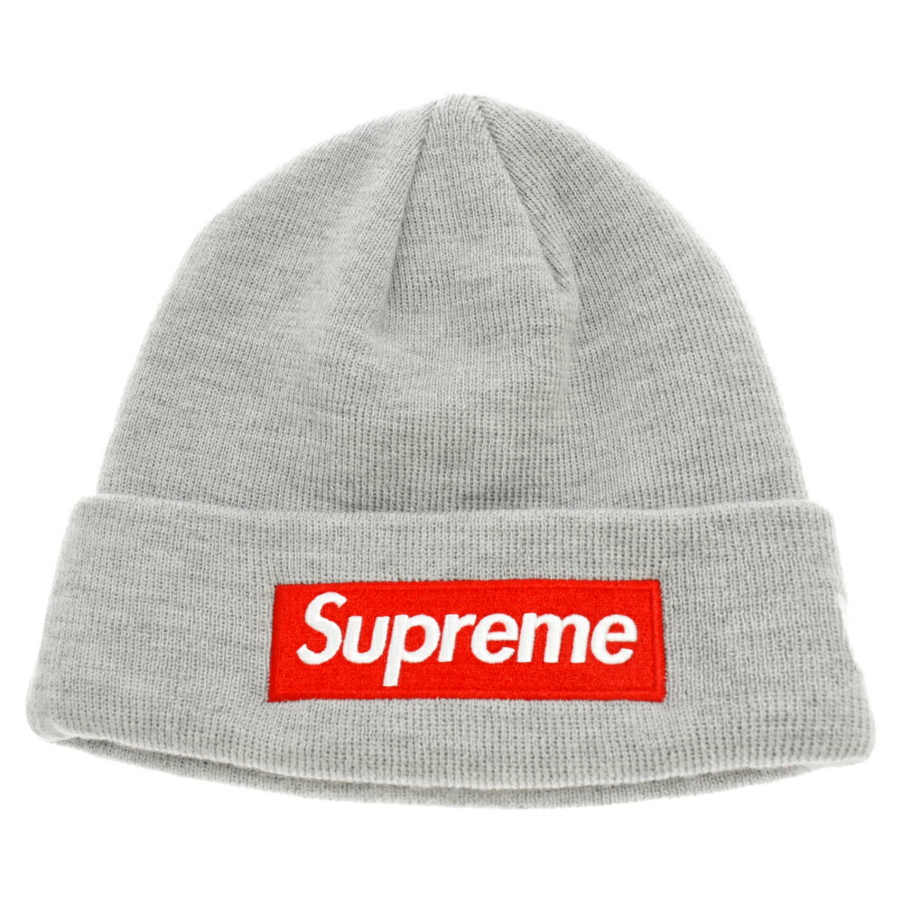 SUPREME(シュプリーム) 18AW×NEW ERA Box Logo Beanie ニューエラ ボックスロゴビーニー ニットキャップ 帽子 グレー【中古】【程度A】【カラーグレー】【取扱店舗BRING THRIFT CLOSET】 1