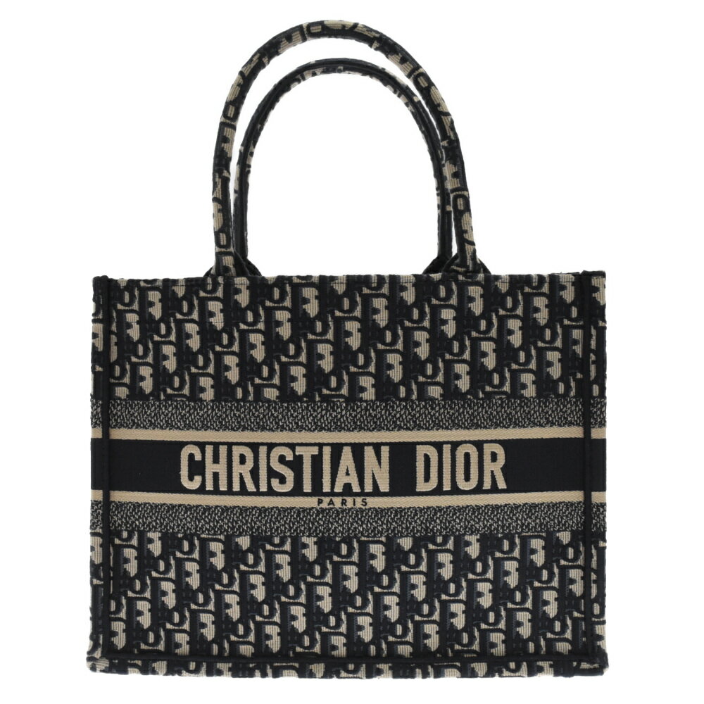 Christian Dior(クリスチャンディオール) サイズ:MEDIUM BOOK TOTE MEDIUM ブックトート ミディアム トートバッグ ハンドバッグ ネイビー 50-MA-0223【中古】【程度A】【カラーネイビー】【取扱店舗BRING札幌店】