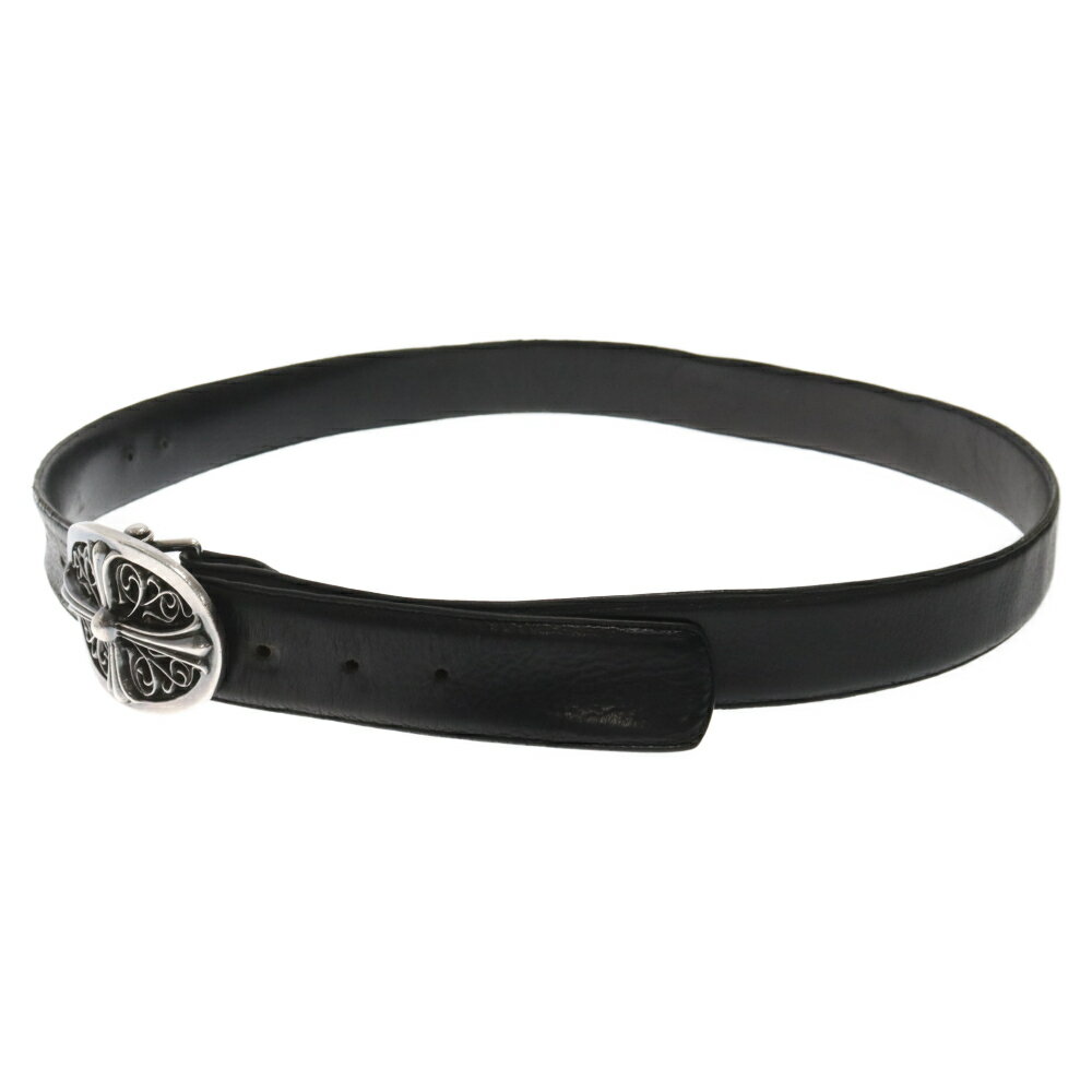 CHROME HEARTS(クロムハーツ) サイズ:38.0inch OVAL CROSS STRAP1.5/1.5クラシックオーバルクロスバックル レザーベルト ブラック/シルバー【中古】【程度B】【カラーブラック】【取扱店舗BRING心斎橋店】