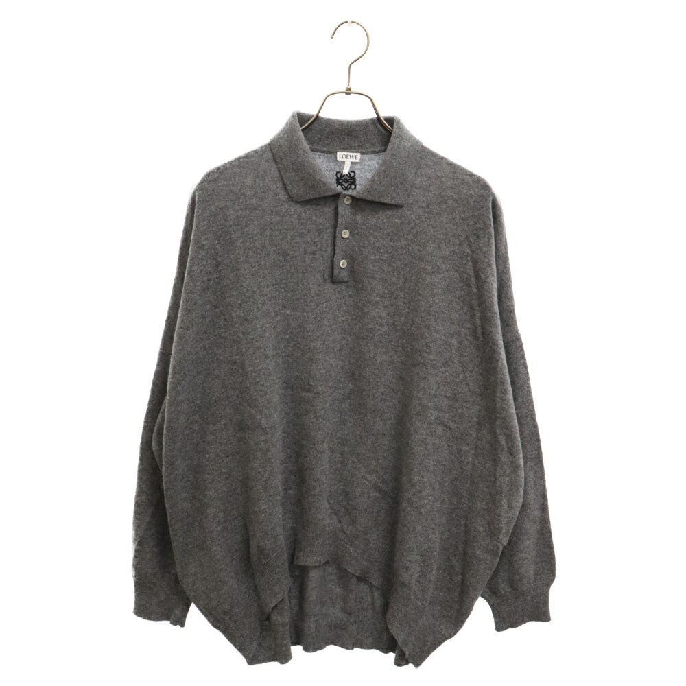 LOEWE(ロエベ) サイズ:XS 22AW Polo Collar Relaxed Fit Wool Sweater ポロカラー リラックスフィット ウールセーターグレー H526Y14KCM【中古】【程度A】【カラーグレー】【取扱店舗BRING札幌店】