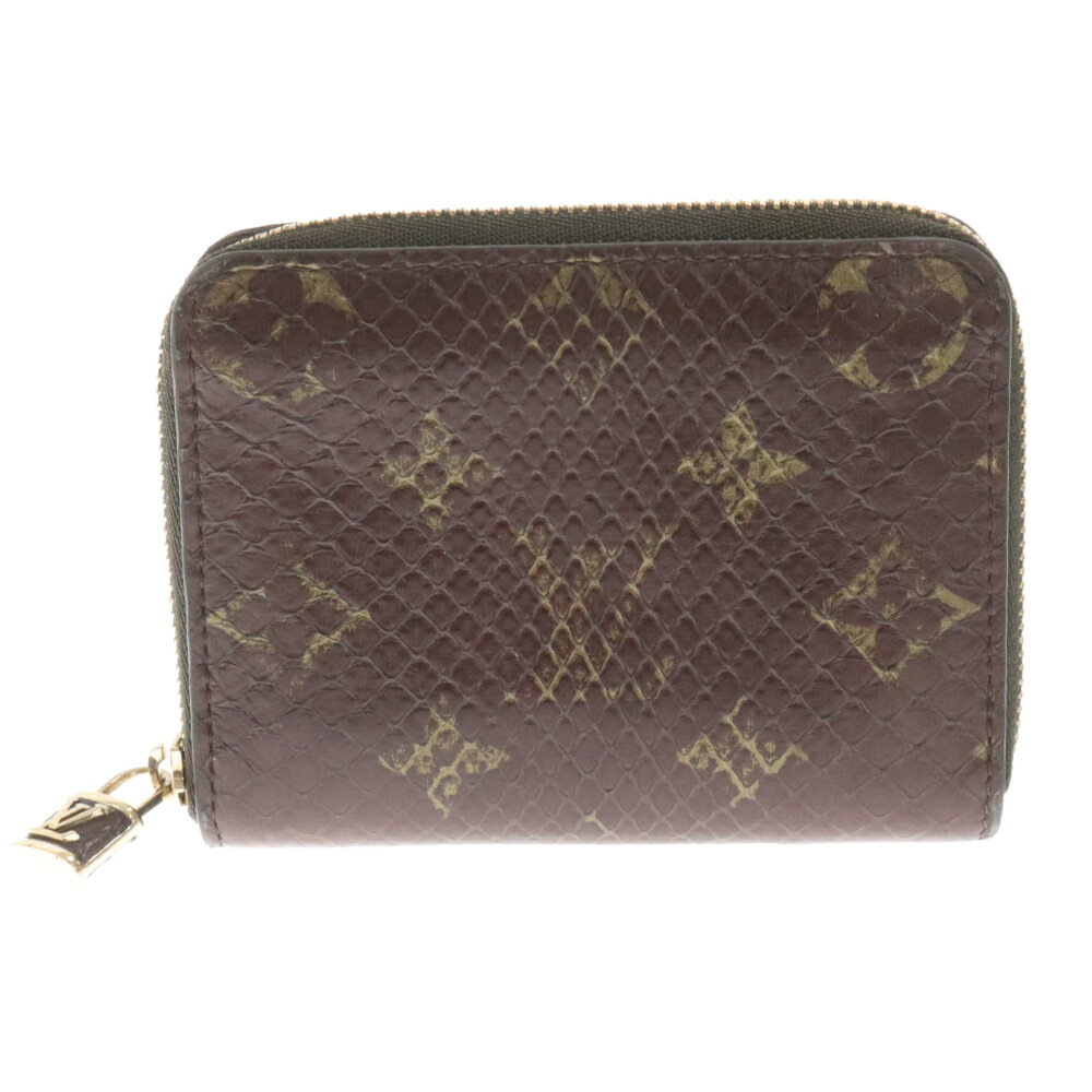 LOUIS VUITTON(ルイヴィトン) モノグラム・ ジッピー・コインパース パイソン ブラウン カードケース/財布 N80149 ICチップ【中古】【程度B】【カラーブラウン】【取扱店舗BRING京都河原町店】