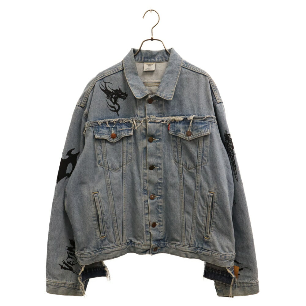 VETEMENTS(ȥ) :XS Levi's Tribal Print Oversized Denim Jacket UAH19JA312 ꡼Х ȥ饤Хȥåǥ˥ॸ㥱å ƹ ǥšۡBۡڥ顼֥롼ۡڼ谷ŹBRINGëANNEXŹ