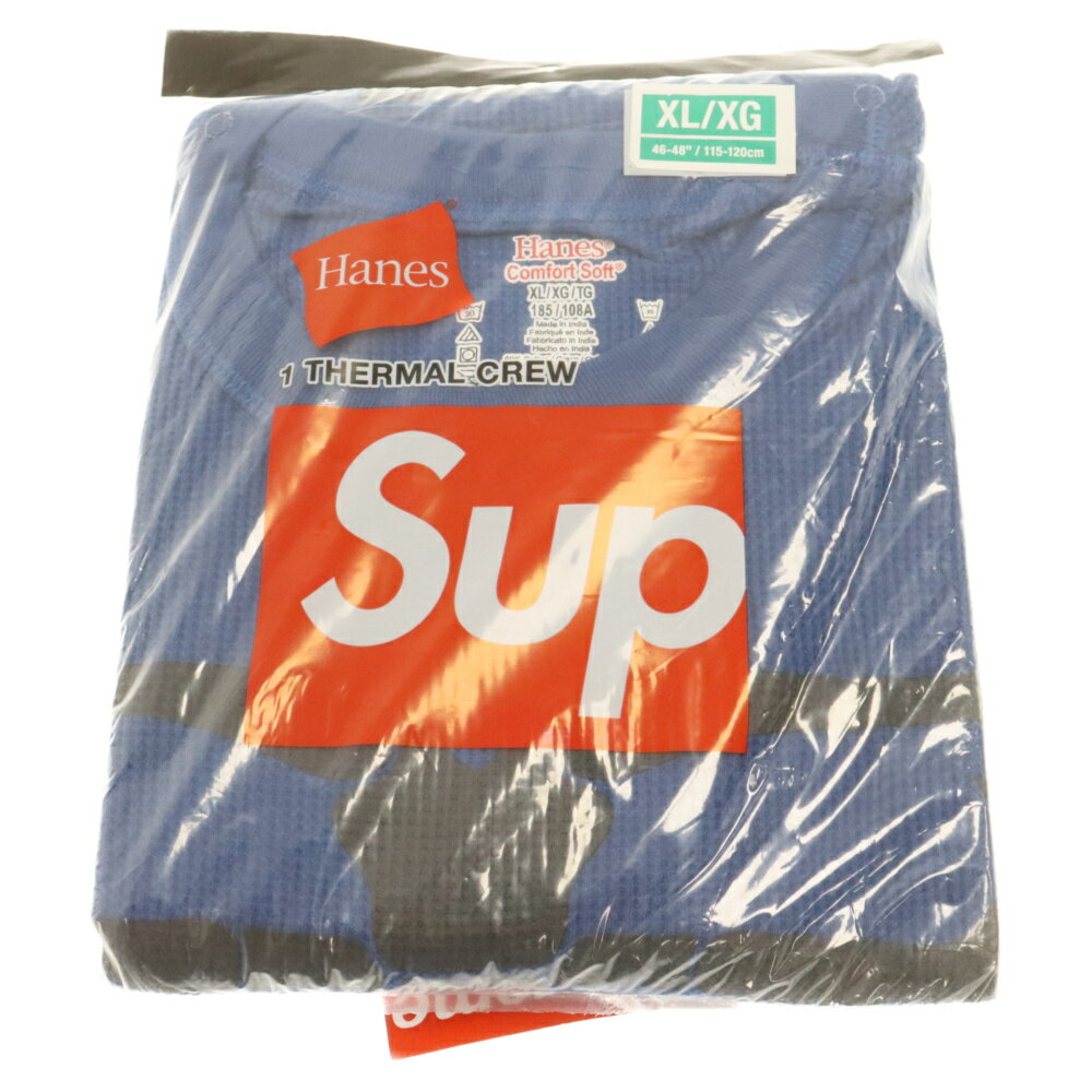 SUPREME(シュプリーム) サイズ:XL 23AW×Hanes Bones Thermal Crew 1Pack ヘインズ ボーンズサーマル長袖Tシャツ ブルー【新古品/中古】【程度S】【カラーブルー】【取扱店舗原宿】