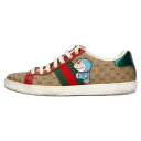 GUCCI(グッチ) サイズ:37 ×ドラえもん Ace Sneaker GGスプリーム シェリーライン エース ローカットスニーカー ブラウン 655034【中古】【程度A】【カラーブラウン】【取扱店舗BRING心斎橋店】