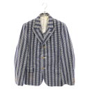 COMME des GARCONS HOMME PLUS(コムデギャルソンオムプリュス) サイズ:M 02SS 蛍光期 ノッチドラペル Destruction of Trad トラッドの破壊 ラウンドカットデザイン 総柄 3B テーラードジャケット PE-J079