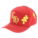 CHROME HEARTS(クロムハーツ) サイズ:OS HAT 5 PANEL CAP BSBL CHERRY RED/YEL セメタリークロスパッチ ベースボールキャップ 帽子 レッド/イエロー【中古】【程度A】【カラーレッド】【取扱店舗渋谷】