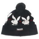 SUPREME(シュプリーム) 17AW Playboy Jacquard Beanie ×プレイボーイ ジャガード ボンボンニット帽 ブラック ビーニー ニットキャップ ブラック/ホワイト【中古】【程度B】【カラーブラック】【取扱店舗原宿】