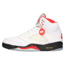 NIKE(ナイキ) サイズ:26.5cm AIR JORDAN 5 RETRO FIRE RED エアジョーダン5 レトロ ファイアレッド ハイカットスニーカー ホワイト /レッド US8.5/26.5cm DA1911-102【中古】【程度A】【カラーホワイト】【取扱店舗BRING KICKS】