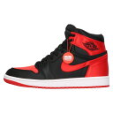 NIKE(ナイキ) サイズ:27.5cm WMNS AIR JORDAN 1 RETRO HIGH OG Satin Bred FD4810-061 エアジョーダン1 レトロ ハイ サテンブレッド US10.5/27.5cm ブラック/レッド【中古】【程度A】【カラーブラック】【取扱店舗新宿】