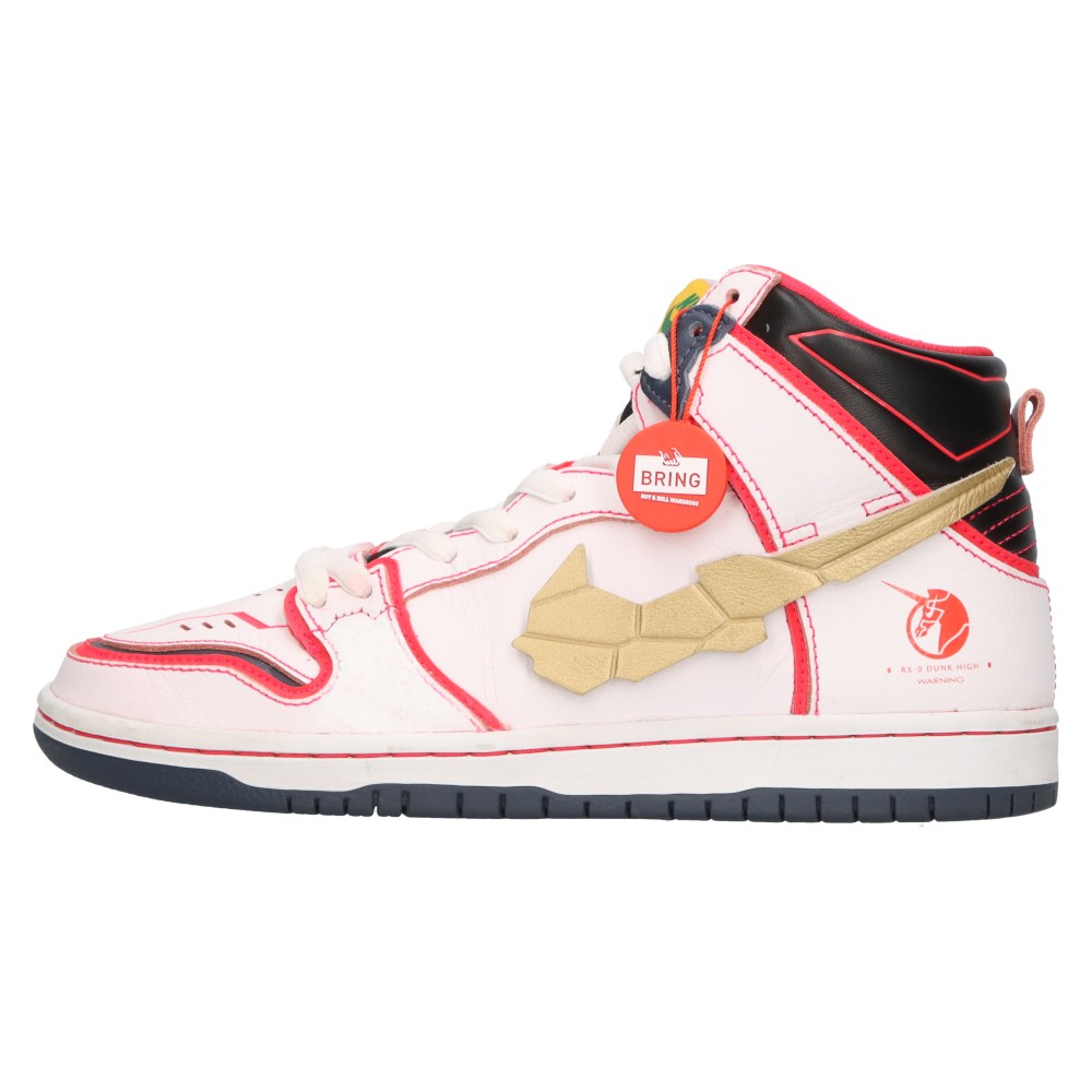 NIKE SB(ナイキエスビー) サイズ:26.0cm ×Gundam Unicorn DUNK HIGH PRO ガンダム ユニコーン ダンクハイカットスニーカー ホワイト/レッド US8/26cm DH7717-100【中古】【程度B】【カラーホワイト】【取扱店舗BRINGアメリカ村店】