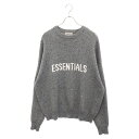 FOG Essentials(エフオージー エッセンシャルズ) サイズ:L 20SS KNIT SWEATER ニットセーター ロゴクルーネック コットンニット 長袖セーター グレー【中古】【程度A】【カラーブラック】【取扱店舗BRING福岡天神店】