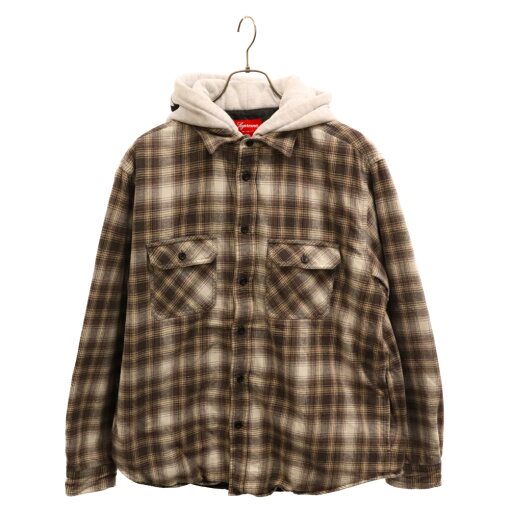 【楽天市場】SUPREME(シュプリーム) サイズ:M 21AW Hooded Flannel Zip Up Shirt ロゴ刺繍 フーデッド ...