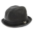 CHROME HEARTS(クロムハーツ) サイズ:M ガンスリンガー&BSフレア レザー フェドラハット ブラック【中古】【程度A】【カラーブラック】【取扱店舗新宿】