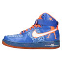 NIKE(ナイキ) サイズ:US8/26cm Air Force 1 High Comfort Premium エアフォース1 ハイ コンフォート プレミアム ラシード スニーカー 624185-400 ブルー/オレンジ US8/26cm【中古】【程度A】【カラーブルー】【オンライン限定商品】