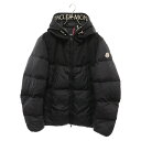 MONCLER(モンクレール) サイズ:5 MONTCLAR GIUBBOTTO モンクラー ロゴ刺繍ナイロンフーデットダウンジャケット ブラック D2091432085 68352