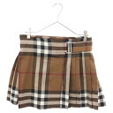 BURBERRY(バーバリー) サイズ:38 23AW exaggerated check pleated wool mini skirt イグザジャレイティド チェック プリーツウール ミニスカート レディース 8063237 ブラウン【中古】【程度A】【カラーブラウン】【取扱店舗新宿】