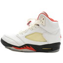 NIKE(ナイキ) サイズ:27.0cm AIR JORDAN5 RETRO FIRE RED エアジョーダン5 レトロ ハイカットスニーカー ファイアレッド ホワイト/レッド US9/27cm DA1911-102【中古】【程度B】【カラーホワイト】【オンライン限定商品】