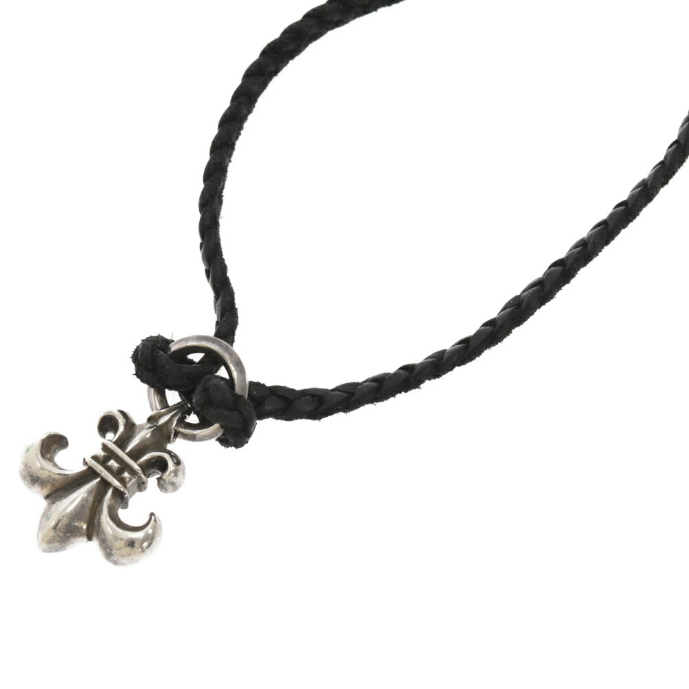 CHROME HEARTS(クロムハーツ) BS FLUER BSフレアペンダント W レザーブレイド ネックレス シルバー【中古】【程度B】【カラーシルバー】【取扱店舗渋谷】