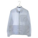 楽天ブランド買取・販売　BRINGDIOR（ディオール） サイズ:48 Stripes Long Sleeves Cotton Bridal Logo Luxury Shirts 413C503A5978 ストライプ柄 ジップアップ 長袖シャツ ブルー【中古】【程度A】【カラーブルー】【取扱店舗新宿】