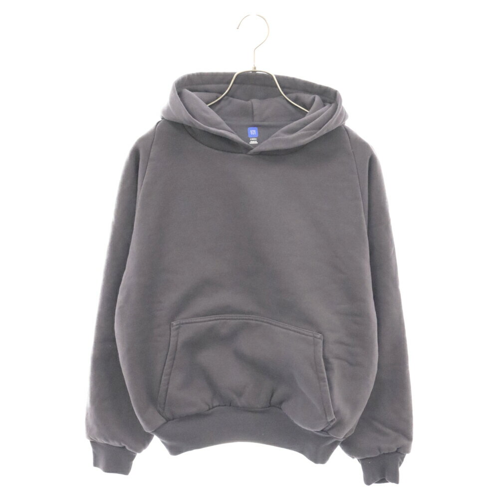 Yeezy Gap Engineered by Balenciaga(イージー ギャップ エンジニアードバイ バレンシアガ) サイズ:XS LOGO SHRUNKEN HOODIE ロゴ シュランクン フーディー プルオーバーパーカー パープル/ダークグレー【中古】【程度A】【カラーグレー】【オンライン限定商品】