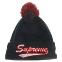 SUPREME(シュプリーム) 17AW × New Era Snake Script Beanie × ニューエラ ロゴ刺繍 ニット帽 ビーニー ブラック【中古】【程度A】【カラーブラック】【取扱店舗BRING THRIFT CLOSET】