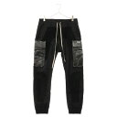 Rick Owens(リックオウエンス) サイズ:50 19AW LEATHER POCKET JOGGER PANTS レザーポケット スウェード切替 サルエル ジョガーパンツ ブラック RR19F4304‐TEL9【中古】【程度B】【カラーブラック】【取扱店舗BRING渋谷ANNEX店】