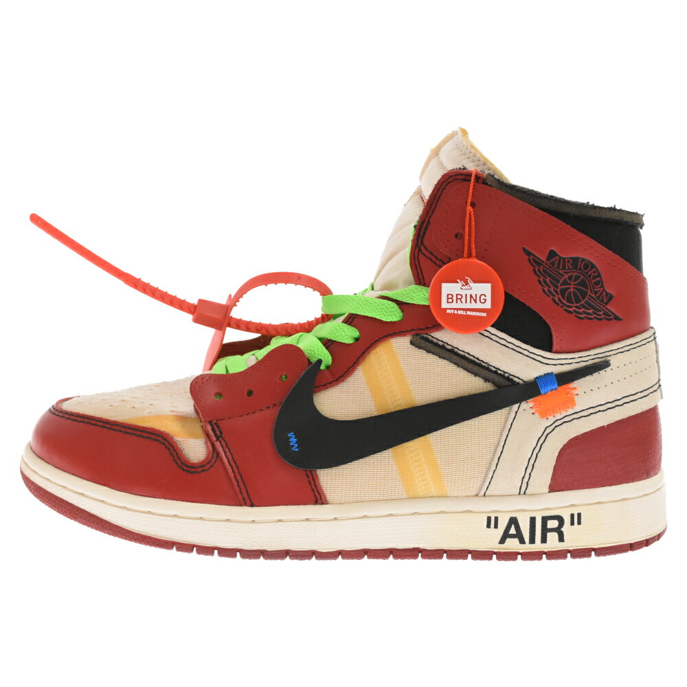 NIKE(ナイキ) サイズ:US9.5/27.5cm ×OFF-WHITE THE 10 AIR JORDAN 1 CHICAGO AA3834-101 オフホワイト ザテン エアジョーダン1 シカゴ ハイカットスニーカー US9.5/27.5cm ホワイト/レッド【中古】【程度B】【カラーホワイト】【取扱店舗BRING札幌店】