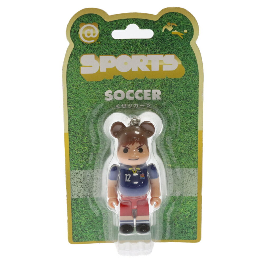 MEDICOM TOY(メディコムトイ) サイズ:100% BE@RBRICK 100% SPORTS SOCCER ベアブリック スポーツ サッカー ストラップ キーホルダー フィギュア 人形 マルチ【新古品/中古】【程度S】【カラーマルチカラー】【オンライン限定商品】