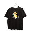 FENDI(フェンディ) サイズ:XL × fragment × ポケットモンスター カイリューフラグメント プリント 半袖Tシャツ カットソー ブラック FY1144【中古】【程度B】【カラーホワイト】【取扱店舗BRING心斎橋店】