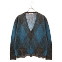 RADIALL(ラディアル) サイズ:M INNA DE YARD - CARDIGAN SWEATER L/S RAD-23AW-KNIT001 アーガイル柄ニットカーディガン【新古品/中古】【程度S】【カラーグレー】【オンライン限定商品】