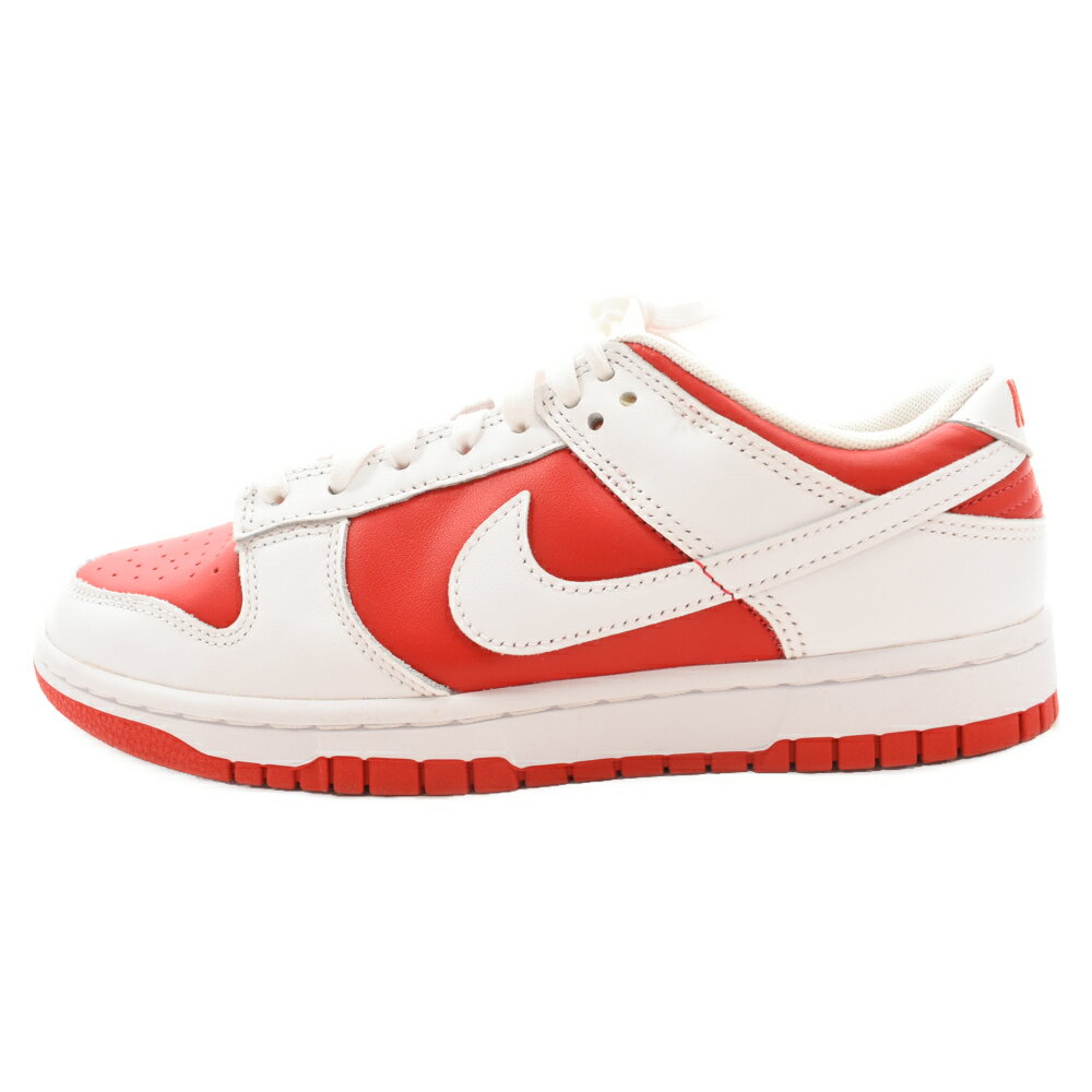 NIKE(ナイキ) サイズ:25.5cm DUNK LOW RETRO CHAMPIONSHIP RED ダンク レトロ ローカットスニーカー ホワイト/レッド US7.5/25.5cm【新古品/中古】【程度S】【カラーホワイト】【オンライン限定商品】