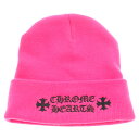 CHROME HEARTS(クロムハーツ) サイズ:OS WOOL WATCH CAP ウールワッチキャップ CHプラスステッチアクリルビーニー ピンク【中古】【程度B】【カラーピンク】【取扱店舗OneStyle原宿店】