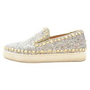 CHRISTIAN LOUBOUTIN(クリスチャンルブタン) サイズ:37 1/2 PIK BOAT ピックボート スタッズ ローカットスニーカー スリッポン シルバー【中古】【程度A】【カラーシルバー】【オンライン限定商品】