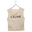 CELINE(セリーヌ) サイズ:XS 22SS バレンタイン スタッズロゴ タンクトップ ノースリーブ カットソー 2X09A671Q ホワイト【中古】【程度B】【カラーホワイト】【取扱店舗新宿】