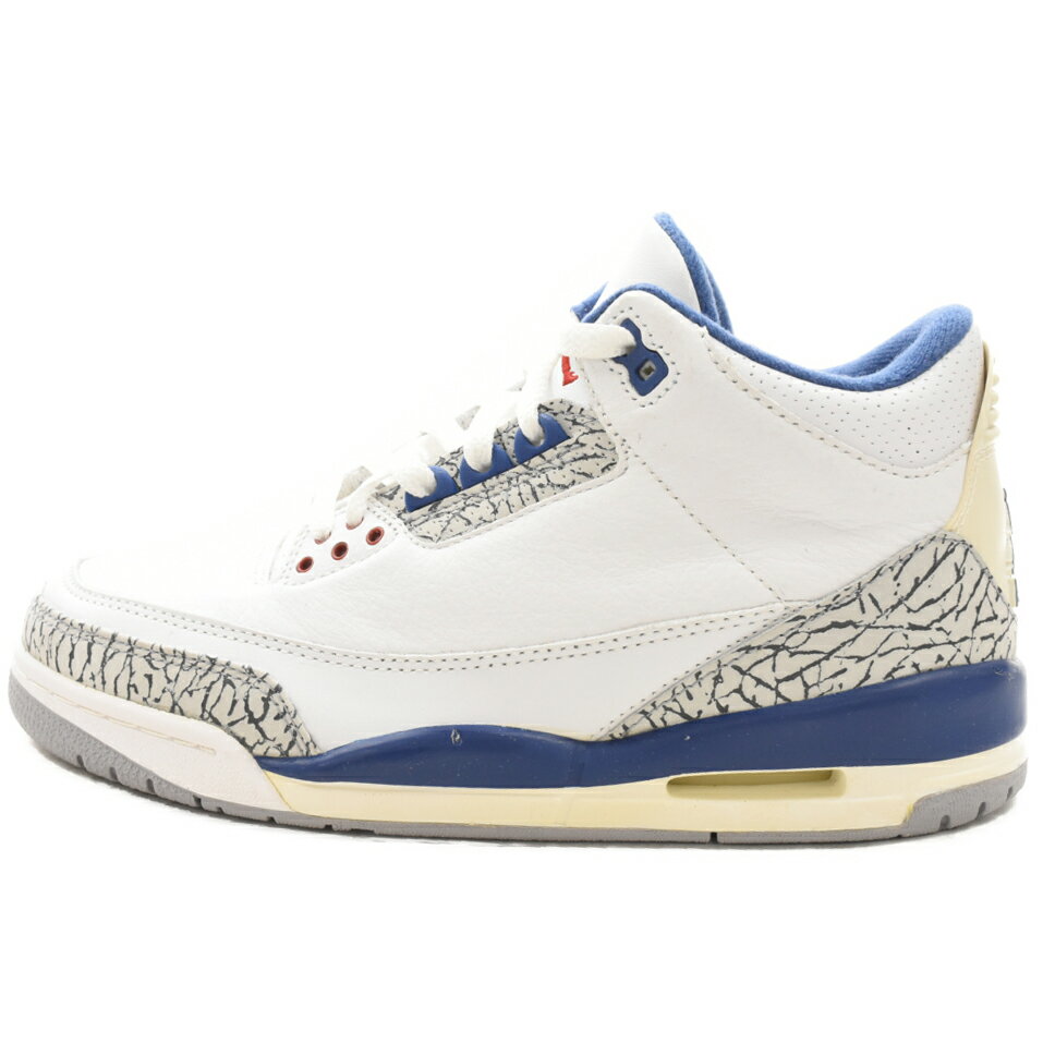 NIKE(ナイキ) サイズ:26.5cm/US8.5 【鑑賞用 2009年製】AIR JORDAN 3 RETRO TRUE BLUE 136064-141 エアジョーダン3 レトロ ホワイト トゥルーブルー スニーカー【中古】【程度A】【カラーホワイト】【オンライン限定商品】