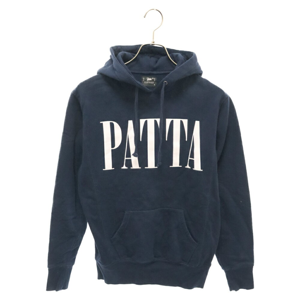 Patta(パタ) サイズ:S ロゴプリント スウェットプルオーバーパーカー ネイビー【中古】【程度A】【カラーネイビー】【オンライン限定商品】 1