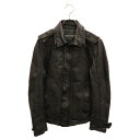 5315 POUR LES HOMME(5351プールオム) サイズ:3 ジップアップ ホースレザー シングルライダース ジャケット ブラック 0290090027【中古】【程度B】【カラーブラック】【オンライン限定商品】