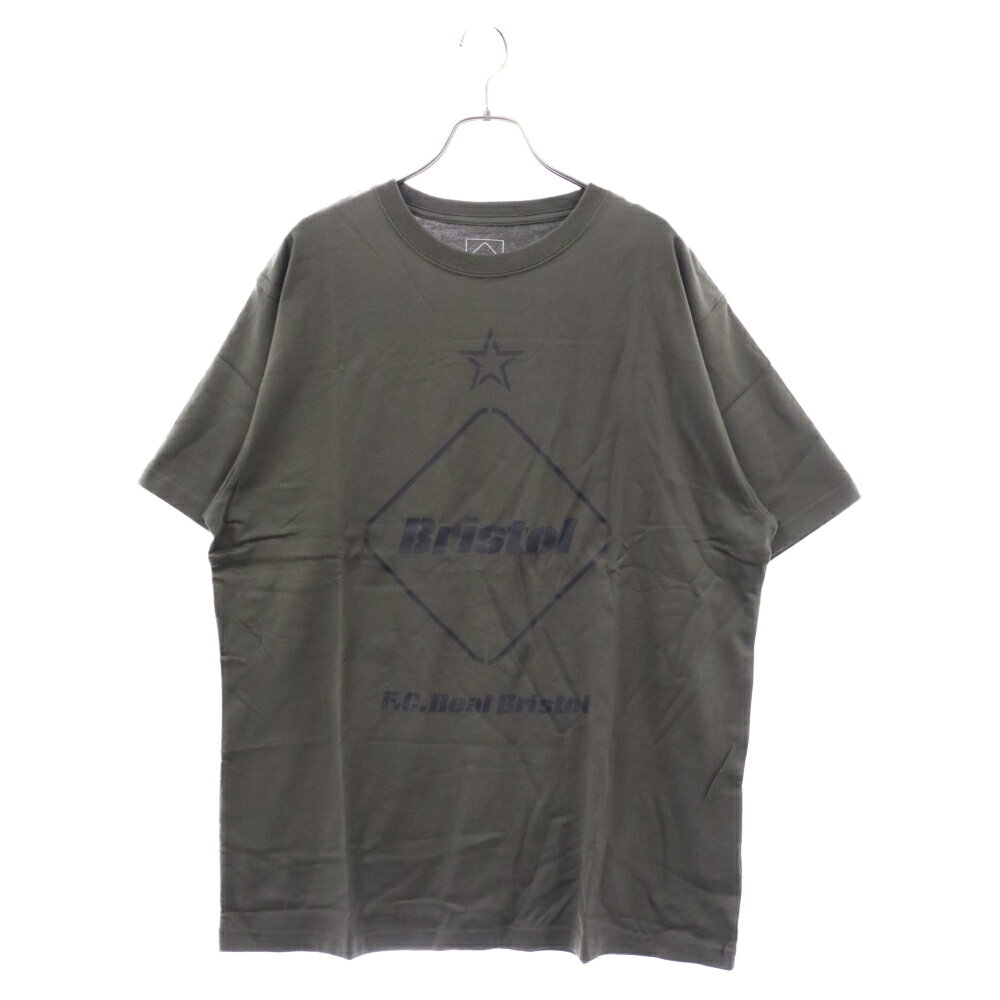 F.C.R.B./F.C.Real Bristol/FCRB(エフシーアールビー/エフシーレアルブリストル) サイズ:XL 20AW EMBLEM TEE エンブレム ロゴプリント クルーネック カットソー 半袖Tシャツ カーキ FCRB-202075【中古】【程度B】【カラーグリーン】【オンライン限定商品】