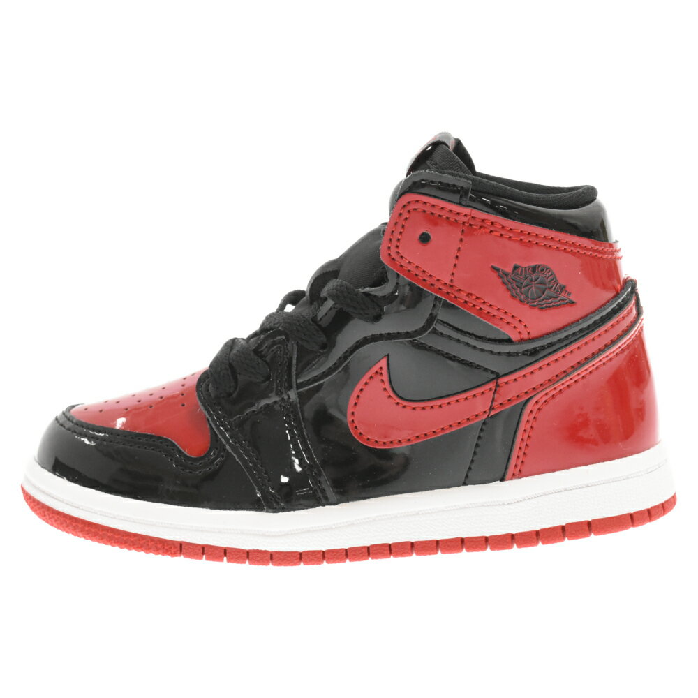 NIKE(ナイキ) サイズ:16.0cm AIR JORDAN1 RETRO HIGH OG TD Patent Bred エアジョーダン1 パテントブレッド ハイカットスニーカー キッズ ブラック/レッド US10C/16cm AQ2665-063【中古】【程度A】【カラーブラック】【取扱店舗BRING THRIFT CLOSET】