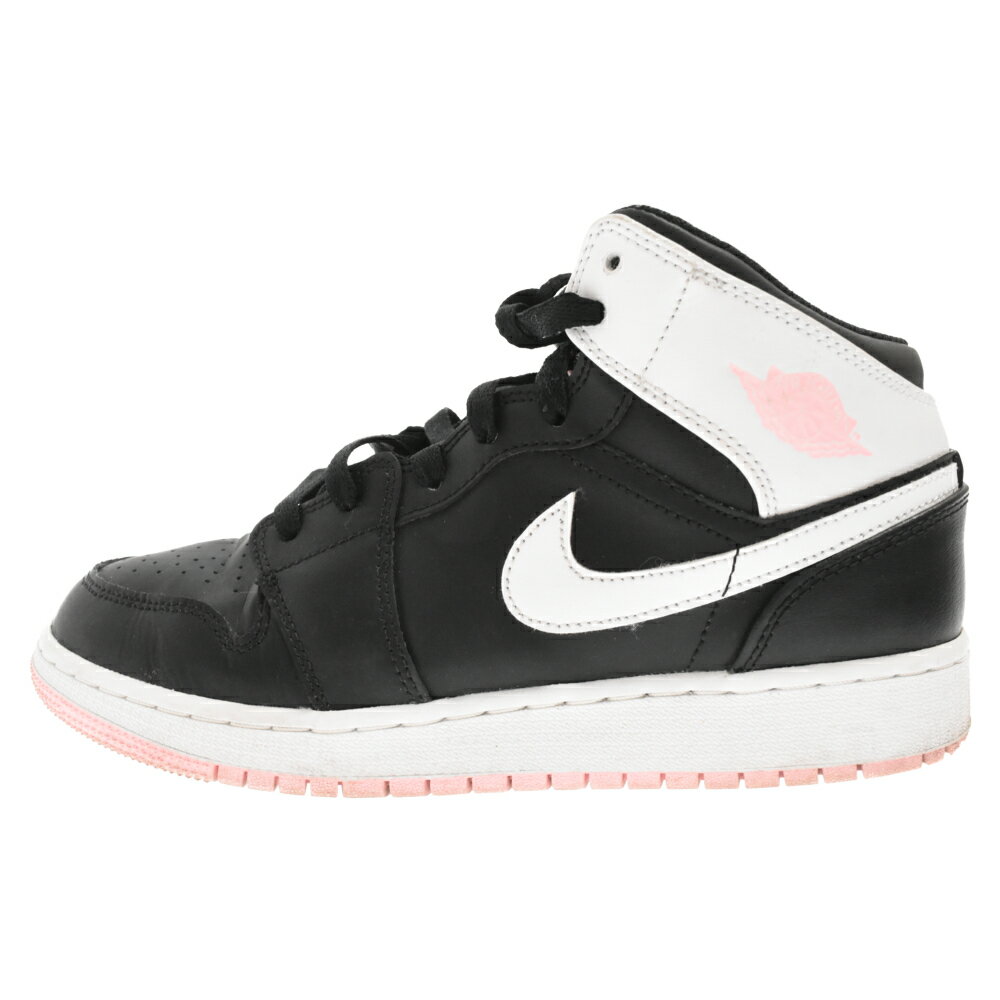 NIKE(ナイキ) サイズ:24.0cm GS AIR JORDAN 1 MID ARCTIC PUNCH エアジョーダン1 アークティックパンチ ミッドカットスニーカー ブラック/ホワイト レディース US6/24.0cm 555112-061【中古】【程度B】【カラーブラック】【オンライン限定商品】