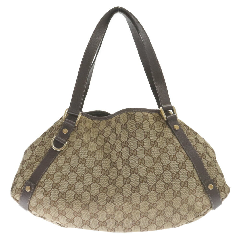 GUCCI(グッチ) ABBEY アビー GGキャンバス レザーショルダー トートバッグ 130736 493492【中古】【程度B】【カラーベージュ】【オンライン限定商品】