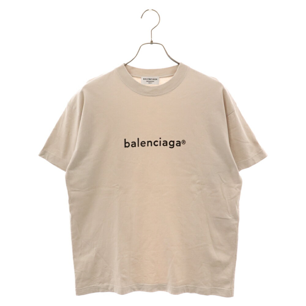 BALENCIAGA(バレンシアガ) サイズ:M 20SS NEW COPYRIGHT TEE 612965 TIV54 フロントロゴプリント 半袖Tシャツ ベージュ