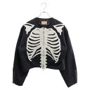 KAPITAL(キャピタル) サイズ:L Bone Denim Motocross Jacket 14ozモトクロスボーンジャケット ノーカラー ダブルジップ デニムジャケット KR2402LJ06 ブラック【中古】【程度B】【カラーブラック】【取扱店舗BRING渋谷ANNEX店】