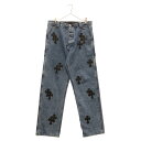 CHROME HEARTS(クロムハーツ) サイズ:36 DENIM CARPENTER V2 クロスパッチ カーペンターデニムパンツ インディゴ【中古】【程度A】【カラーブルー】【取扱店舗BRING仙台店】