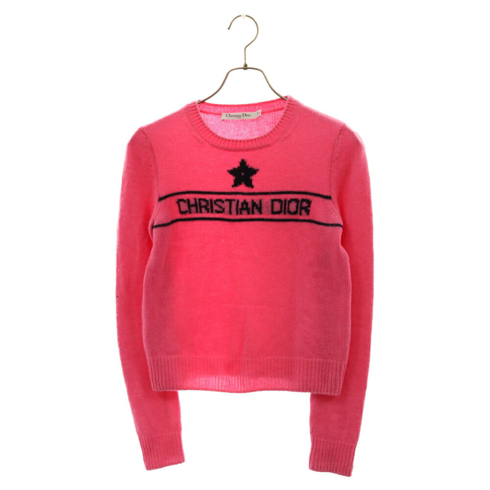 Christian Dior(クリスチャンディオール) サイズ:34 SIGNIFICANT SWEATER 244S57AM054 フロントロゴニットセーター レディース ピンク【中古】【程度A】【カラーピンク】【オンライン限定商品】