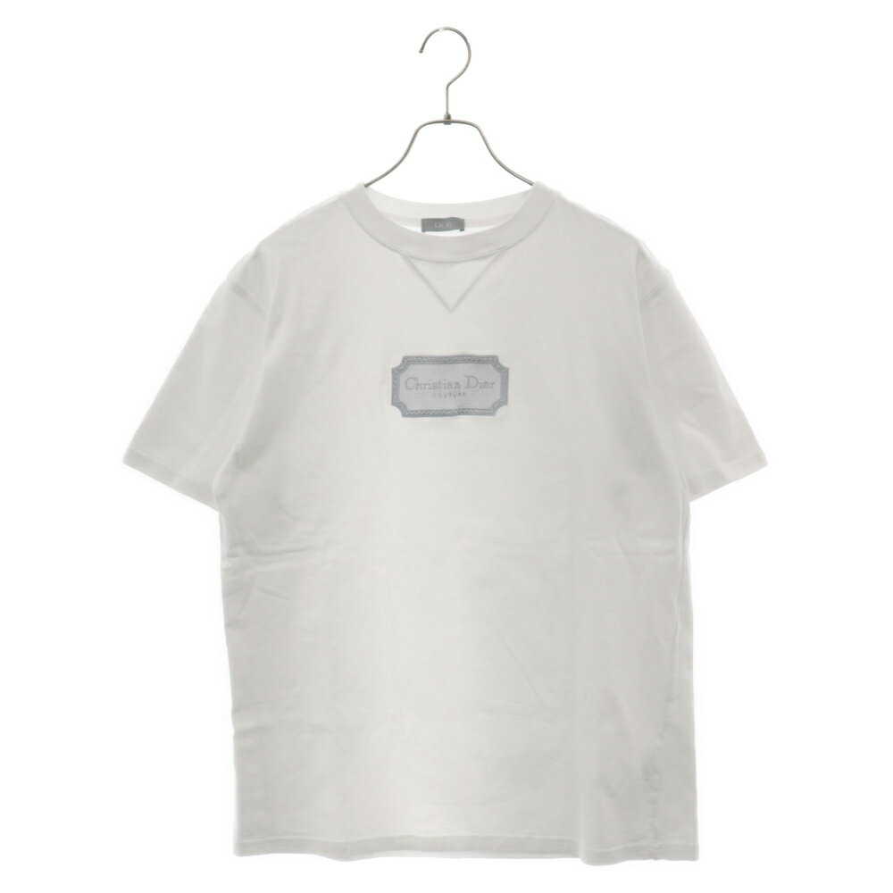 DIOR(ディオール) サイズ:S Christian Dior Couture シグネチャーロゴ刺繍 半袖Tシャツ ホワイト