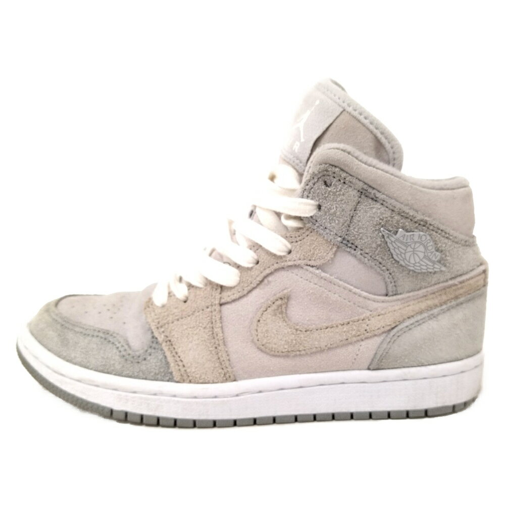 NIKE(ナイキ) サイズ:24.0cm WMNS Air Jordan 1 Mid SE Particle Grey ウィメンズ エアジョーダン1 ミッド パーティクルグレー ミッドカットスニーカー シューズ グレー DO7139-002【中古】【程度B】【カラーグレー】【オンライン限定商品】