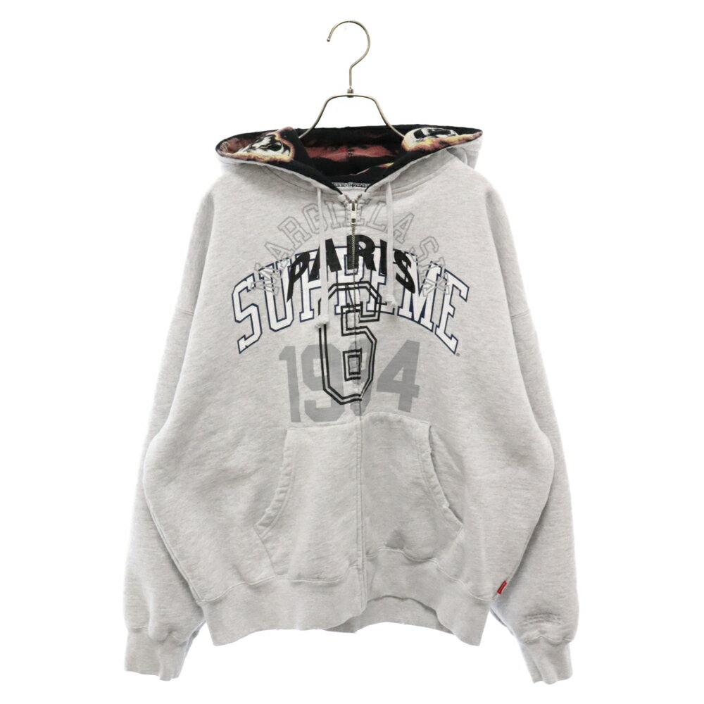 SUPREME(シュプリーム) サイズ:S 24SS×MM6 Maison Margiela Zip Up Hooded Sweatshirt エムエム6メゾンマルジェラ ジップアップスウェットフーディーパーカー グレー【新古品/中古】【程度S】【カラーグレー】【取扱店舗原宿】