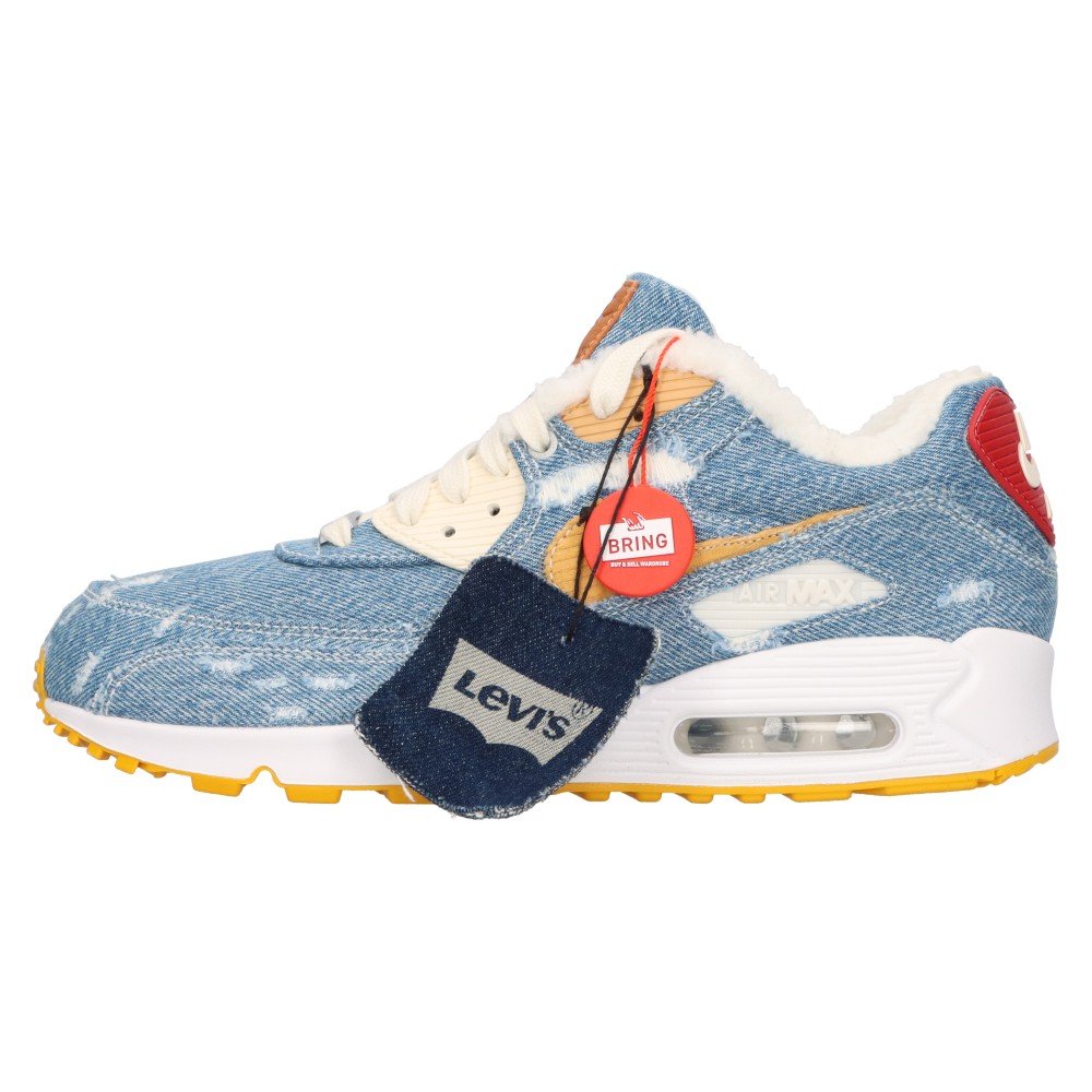 NIKE(ナイキ) サイズ:26.5cm ×Levi 039 s AIR MAX 90 BY YOU DENIM リーバイス エアマックス 90 バイユー デニム ローカットスニーカーシューズ インディゴ US8.5 708279-988【新古品/中古】【程度S】【カラーブルー】【取扱店舗BRING KICKS】